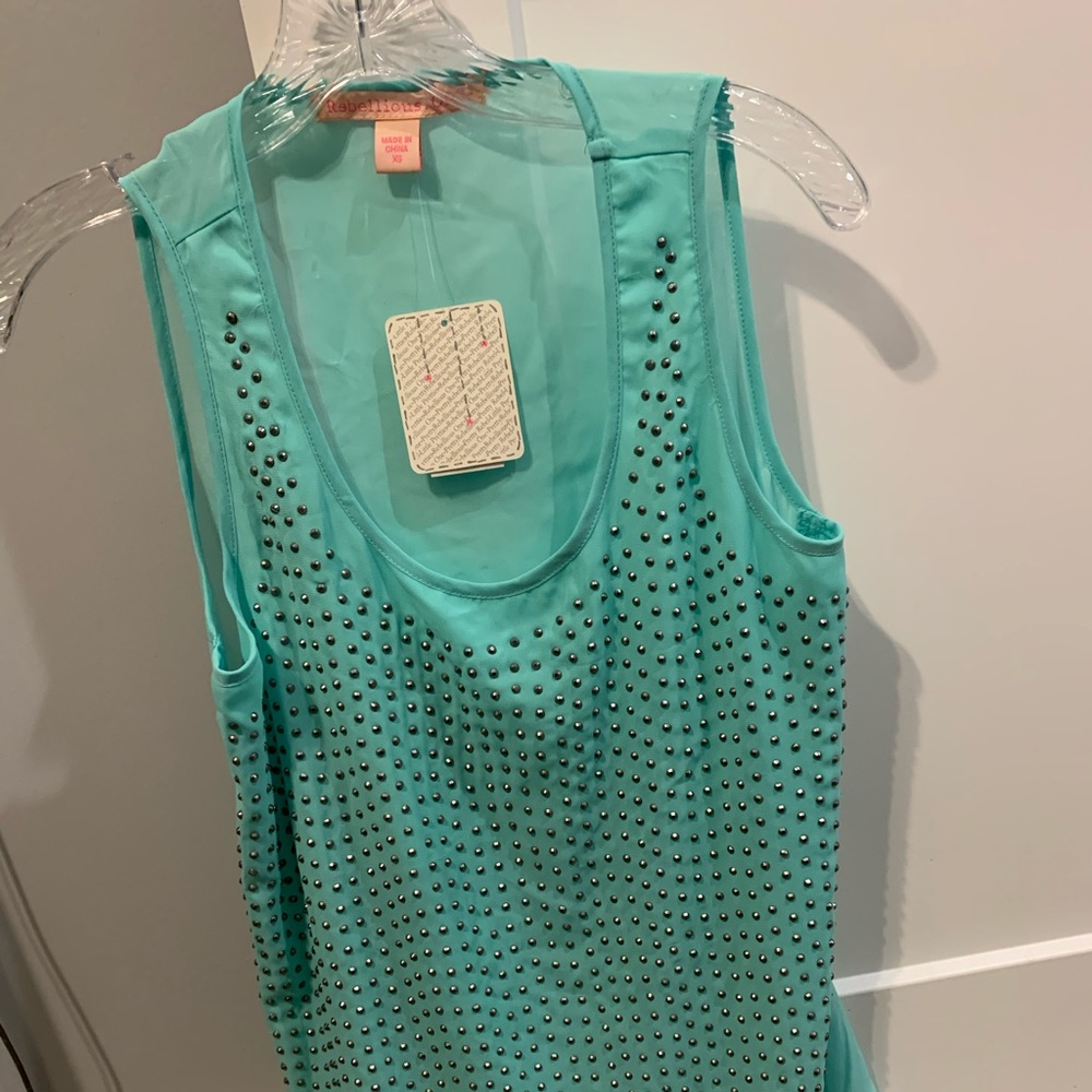Blue tank blouse